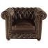 Pohovka jednomístná Chesterfield Greenfield z pravé hovězí kůže Brown